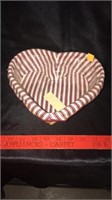 Heart shape Longaberger basket with cloth liner &