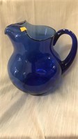 Large blue pitcher