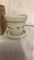 Longaberger Pottery Small Flower Pot w/box
