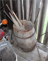 Wooden Keg with Contents