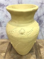 Large 24" Painted Clay Planter Pot -Yellow