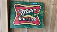 Miller High Life Wood Sign 26”x 21”