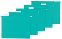 Hanging Folders, Letter Size, Aqua, 25-Pack