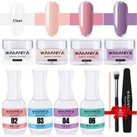 wakaniya Dip Powder Nail Kit, 4 Colors Pink Clear