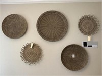 5PC WICKER WALL DECO