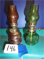 2 Miniature Oil Lamps (5")