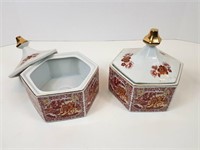 Vintage Porcelain Jar Set x2
