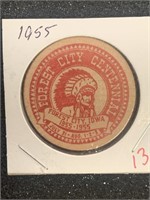 "1955" ***WOODEN*** NICKEL