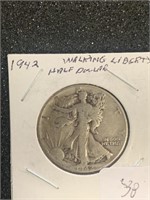 1942 WALKING LIBERTY HALF DOLLAR (90% SILVER)