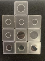 (BAG OF 10) ASSORTED "PLASTIC" COIN HOLDERS