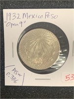 1932 MEXCIO PESO ***OPEN "9"*** (ASW 0.386)