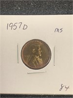 1957-D LINCOLN WHEAT BACK CENT