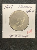 1967 KENNEDY HALF DOLLAR (40% SILVER)