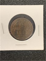 1855-A GERMANY PRUSSIA (4-PFENNING) COIN