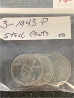 (BAG OF 3) 1943 LINCOLN ***STEEL*** CENTS