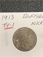 1913 "TYPE-1" BUFFALO NICKEL (AG)