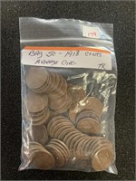 (BAG OF 50) 1918 LINCOLN CENTS ***AVERAGE