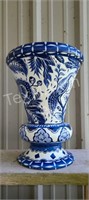 Blue and White Peacock Vase