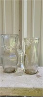 (3) Glass Vases