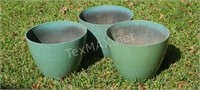 (3) Matching Teal Pots