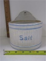 Blue & White Stoneware Salt Crock