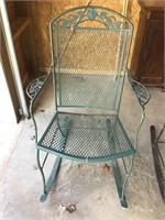 Green metal rocking chair