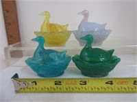 Set of 4 Duck Covered Salt Dishes