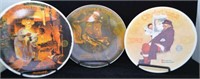 (6) NORMAN ROCKWELL PLATES WITH PAPERS - 1984,