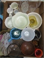 Lot of Misc. Glass Inc. Plates, Sugar Bowl,