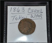 1863 CIVIL WAR TOKEN - OBVERSE - INDIAN CHIEF -