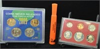 1980-S PROOF SET, 2009 UNCIRCULATED COIN SET