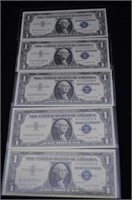 (5) IN SEQUENCE UNCIRCULATED 1957 SILVER