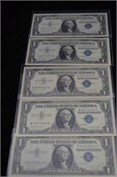 (5) SILVER AU TO UNCIRCULATED 1957 SILVER