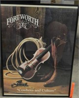 FRAMED FORT WORTH POSTER "COWBOYS AND CULTURE"
