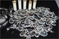 LARGE SELECTION: CANDELABRA PRISMS, CANDLE COVERS