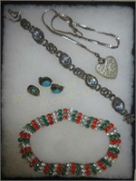 Lot of Costume Jewelry Bracelets, Earrings, 1939