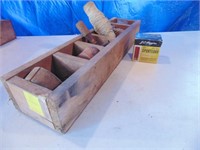 wooden box with misc