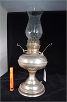VINTAGE KEROSENE LAMP WITH GLASS CHIMNEY BUT