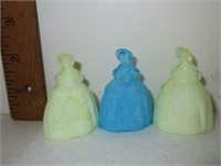 3 Glass Colonial Belle Figurines