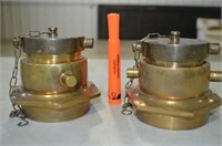 (2) LARGE BRASS CAPS  FOR FLOW CONTROL