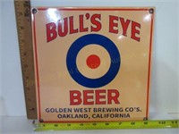 Porcelain Bull's Eye Beer Sign