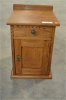 VINTAGE OAK CABINET WITH SMALL DRAWER & DOOR