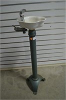 VINTAGE WATER FOUNTAIN ON IRON PEDESTAL WITH