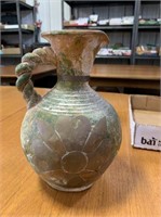 POTTERY VASE WITH CUT-OUT ON BACK SIDE- USE FOR