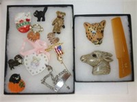 Costume Jewelry Animal Pins, Etc. Case Not