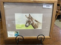 FRAMED WATERCOLOR DONKEY BY SHILOH MITCHELL