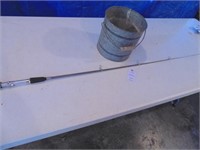 metal minnow bucket, 5' extendable rod