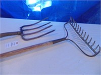 garden rake, potato fork