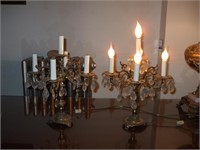 (2) BRASS CANDELABRA