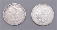 1881-S & 1890-O US Morgan Silver Dollar